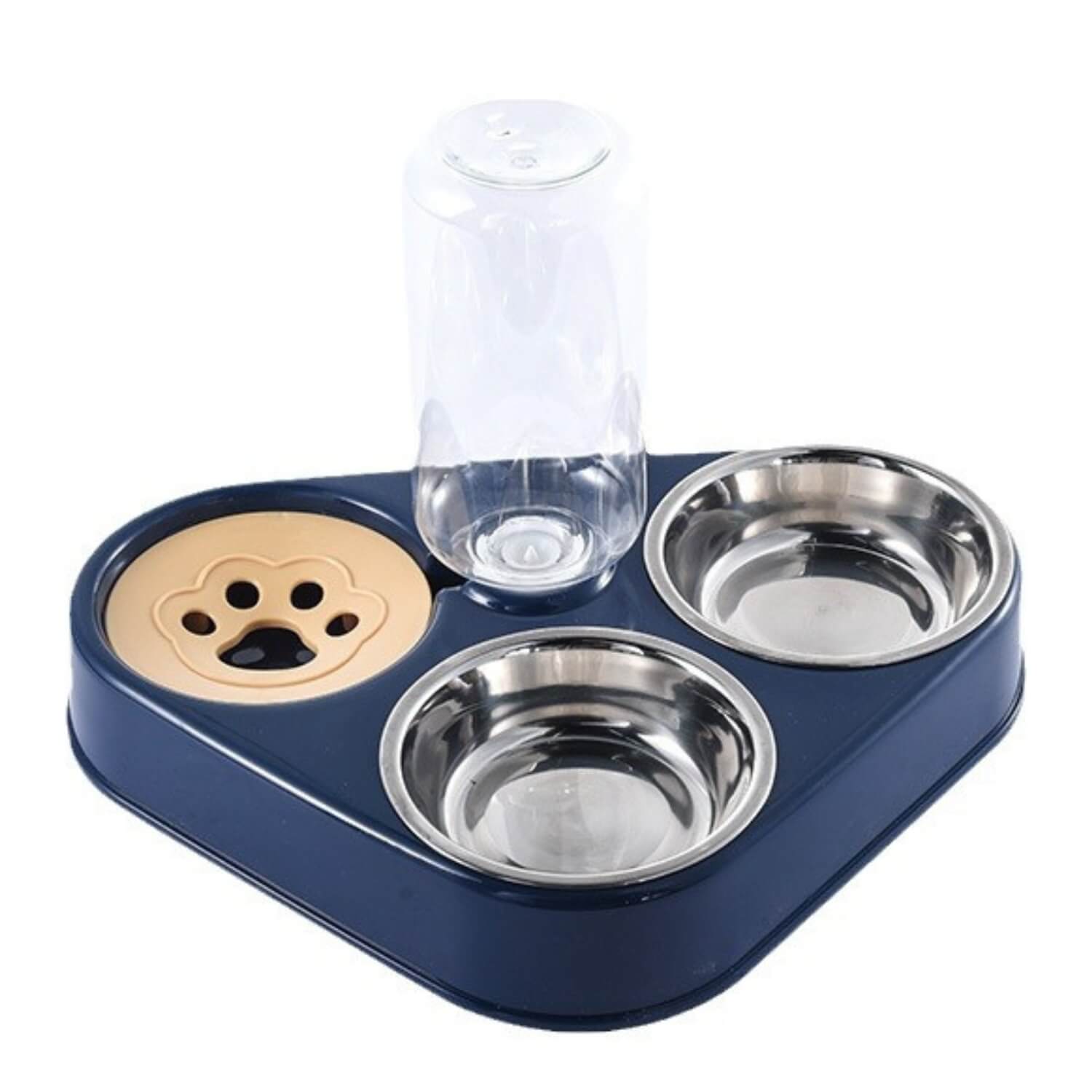 blauwe 3 in 1 voerbak voor huisdieren